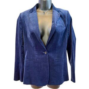 Banana Republic Sz 2 Long Lean Velvet Blazer Welt Pocket One Button Stretch